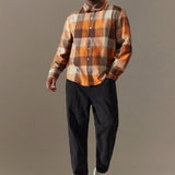 Manfinity Homme Men's Plus Size Plaid Long Sleeve Shirt