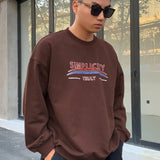 DAZY Sudadera De Manga Larga Con Hombros Caidos Y Estampado De Letras Para Hombres