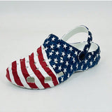 Zapatillas de playa antideslizantes huecas para hombres con la bandera americana, sandalias de agua para exteriores