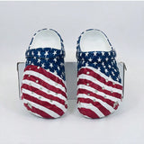 Zapatillas de playa antideslizantes huecas para hombres con la bandera americana, sandalias de agua para exteriores