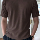 DAZY Camiseta De Punto Acanalado De Verano Para Hombre