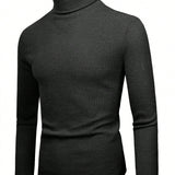 Manfinity Basics Camiseta De Cuello Alto Para Hombres De Color Solido