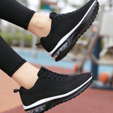 Zapatos Para Correr Al Aire Libre Para Hombres, Absorcion De Impactos Con Cojin De Aire, Malla Transpirable, Zapatos Deportivos Casuales, Zapatos Turisticos Con Cordones, Zapatos Deportivos Con Suela Suave.