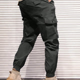 Manfinity Homme Pantalones De Carga Con Cintura De Cordon Para Hombres