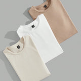 Manfinity Basics Camiseta Casual De Punto Para Hombre Con Cuello Redondo Y Mangas Cortas