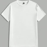 Manfinity Basics Camiseta Casual De Punto Para Hombre Con Cuello Redondo Y Mangas Cortas