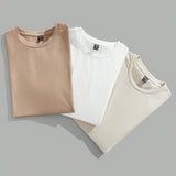 Manfinity Basics Camiseta Casual De Punto Para Hombre Con Cuello Redondo Y Mangas Cortas