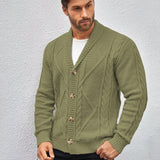 Manfinity Cardigan De Punto Para Hombre Con Cierre De Botones Y Diseno De Torcidos