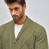 Manfinity Cardigan De Punto Para Hombre Con Cierre De Botones Y Diseno De Torcidos