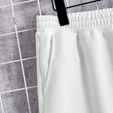 Manfinity Hypemode Conjunto de camiseta de manga corta y pantalones cortos de punto de verano blanco para hombre con impresion de eslogan, estilo casual