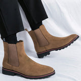 Botas Chelsea De Hombre Con Punta, De Cana Alta, De, Combinacion De Colores Clasicos, De Moda, Callejeras, Elegantes, Para Espectaculos, Fiestas, Zapatos Versatiles