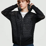 ROMWE Avant Cardigan De Punto Con Capucha Hueca Para Hombre