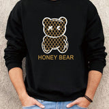 Sudadera De Hombre Con Estampado De Oso Y Letra