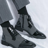 Zapatos Chelsea Para Hombre, Botas Cortas De Moda, Otono E Invierno, Peluquero Blanco Y Negro De Disenador