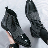 Zapatos Chelsea Para Hombre, Botas Cortas De Moda, Otono E Invierno, Peluquero Blanco Y Negro De Disenador