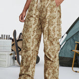 ROMWE Street Life Pantalones De Carga Con Cintura Con Cordon Y Estampado De Camuflaje Para Hombres