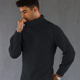 Manfinity Homme Sueter De Hombre Con Cuello Alto De Color Solido