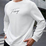 Manfinity Homme Sudadera Casual De Cuello Redondo Y Talla Grande Para Hombre Con Patron De Letras Y Tejido De Punto