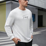 Manfinity Homme Sudadera Casual De Cuello Redondo Y Talla Grande Para Hombre Con Patron De Letras Y Tejido De Punto