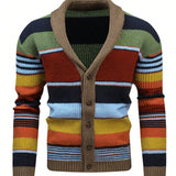 Manfinity Homme Cardigan Con Botones Para Hombre Con Bloques De Color