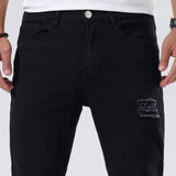 Manfinity Homme Jeans Rasgados De Corte Ajustado Para Hombres