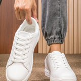 Zapatos Atleticos Blancos Casuales Versatiles De Primavera Para Hombres, Ultimas Tendencias De Sneakers