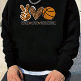 Sudadera Para Hombre Impresa Con Gesto De Corazon-baloncesto-letras