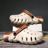 Sandalias Huecas Nuevas De 2024 Para Hombres, Zapatos Corriendo Resistentes Al Deslizamiento, Resistentes Al Olor Para Uso Al Aire Libre En Verano, Chanclas De Playa