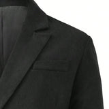 Manfinity Mode Conjunto De Blazer Y Pantalon Largo Con Cuello De Traje Y Doble Botonadura De Hombre De Color Negro