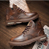 Botas De Hombre 2023 Nuevas Botas Retro Con Cremallera De Moto, Botas De Estilo Britanico De Corte Alto, Botas De Invierno De Corte Medio Y De Moda De Trabajo Con Aumento De Altura