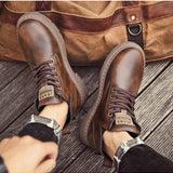 Botas De Hombre 2023 Nuevas Botas Retro Con Cremallera De Moto, Botas De Estilo Britanico De Corte Alto, Botas De Invierno De Corte Medio Y De Moda De Trabajo Con Aumento De Altura