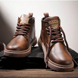 Botas De Hombre 2023 Nuevas Botas Retro Con Cremallera De Moto, Botas De Estilo Britanico De Corte Alto, Botas De Invierno De Corte Medio Y De Moda De Trabajo Con Aumento De Altura