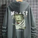 Manfinity Hoodie Con Estampado De Calaveras Y Letra Para Hombres