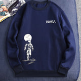 Sudadera Con Cuello De Tripulacion Para Hombre Con Impresion De Letras De Astronauta