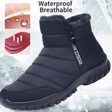 Botas De Nieve Para Hombre, Zapatos De Invierno, Botines Sin Cordones Con Cremallera Lateral, Antideslizantes, Resistentes Al Agua, Zapatillas De Deporte Totalmente Forradas Con Piel Para Exteriores