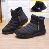 Botas De Nieve Para Hombre, Zapatos De Invierno, Botines Sin Cordones Con Cremallera Lateral, Antideslizantes, Resistentes Al Agua, Zapatillas De Deporte Totalmente Forradas Con Piel Para Exteriores