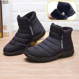 Botas De Nieve Para Hombre, Zapatos De Invierno, Botines Sin Cordones Con Cremallera Lateral, Antideslizantes, Resistentes Al Agua, Zapatillas De Deporte Totalmente Forradas Con Piel Para Exteriores