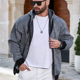 Manfinity Homme Sudadera Con Capucha De Manga Larga Con Bolsillo Canguro Para Hombre Con Cierre De Cremallera Y Detalles De Cordon