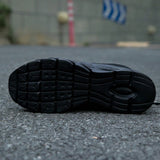 Zapatos casuales para correr para hombres, completamente negros con malla transpirable de alta elasticidad, suela suave antideslizante