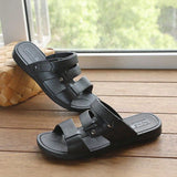 Sandalias De Dos Usos Para Hombre De Playa De Verano De Plastico De Pvc De Nuevo Estilo Con Suela De Goma Suave Antideslizante, Transpirables, Resistentes Al Desgaste, Perfectas Para Conducir Y Ducharse