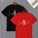 Manfinity Hypemode 2 Piezas Camiseta Para Hombres Con Estampado De Caricaturas De Boligrafos Y Gestos