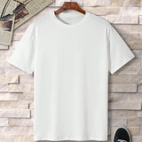 Manfinity Basics Camiseta De Manga Corta Para Hombres, Cuello Redondo Y Lisa