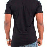 Manfinity Homme Camiseta Larga Con Dobladillo Irregular Para Hombre