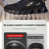 Zapatos De Trabajo Para Hombres Con Punta De Acero, Anti-impacto Anti-puncion Con Parte Superior Alta Resistente Al Desgaste Y Para La Construccion Y Uso Al Aire Libre