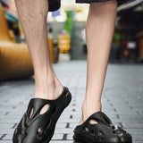 Zapatos De Agujeros Transpirables Para Las Temporadas De Primavera/verano, Chanclas Casuales De Moda Comodas Y Convenientes Para Hombre
