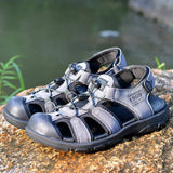 Sandalias De Verano Transpirables Con Punta Cerrada Para Hombre, Zapatillas De Pescador Para Hombre, Zapatos Casuales De Gran Tamano Para Exteriores, Zapatos De Senderismo Para Deportes De Playa Para Hombre