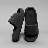 Zapatillas De Casa Para Hombres Con Diseno Diagonal De Rayas, Zapatillas Transpirables De Secado Rapido Para Casa Y Al Aire Libre, Sandalias Planas Suaves Y Comodas Unisex