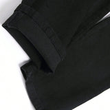 Manfinity EMRG Los Pantalones De Peto De Mezclilla Para Hombre Con Bolsillos De Color Solido