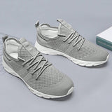 Zapatos Planos De Encaje Para Hombres, Zapatos Deportivos Transpirables De Malla Para Entrenamiento, Tenis, Caminata. Zapatos Transpirables Casuales De Moda Para Hombres. Gris Claro.