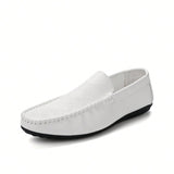 Mocasines De Primavera/otono Para Hombre, Negro/blanco, Comodos, Resistentes Al Deslizamiento Y A La Abrasion, Zapatos Informales Sin Cordoneras